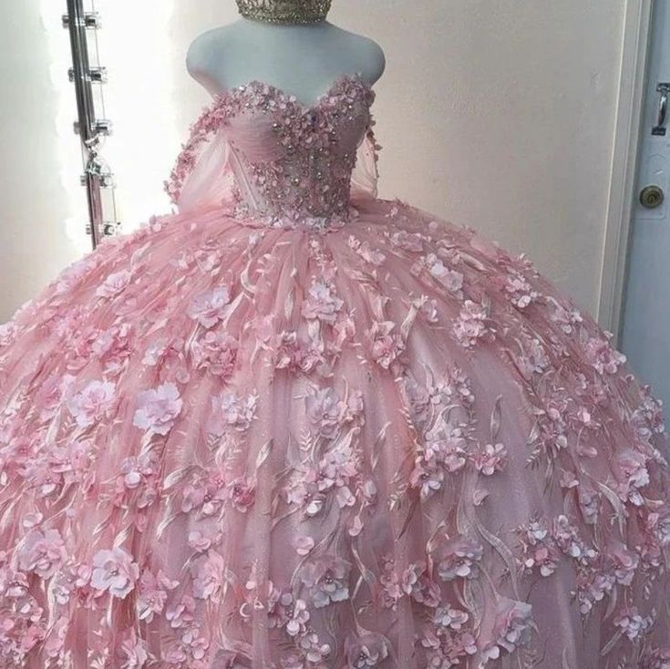 Off the shoulder quinceanera dress for girls birthday party prom dresses sweet 16 dresses pink