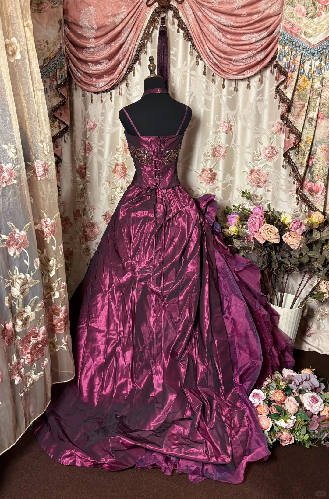 A Line Spaghetti Straps Prom Dresses Long Evening Party Dress