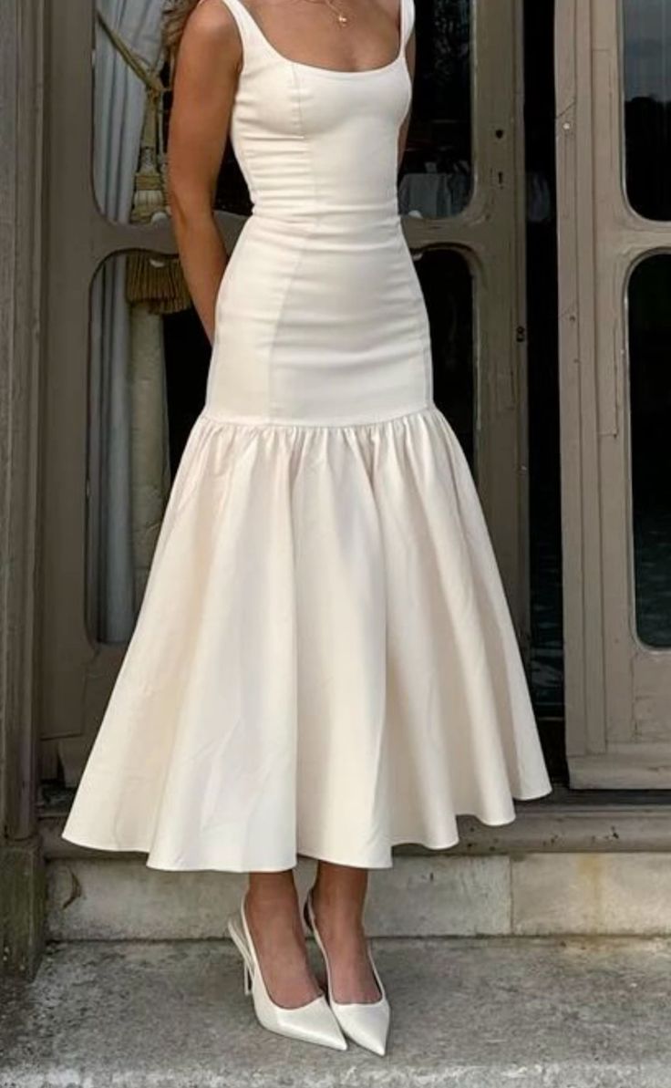 Elegant Square Neck Maxi Dress Sleeveless Women's Party Dress