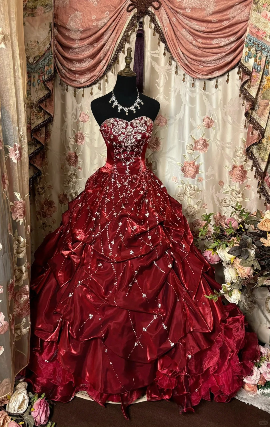 A line burgundy quinceanera dress for girls birthday party prom dresses sweet 16 dresses