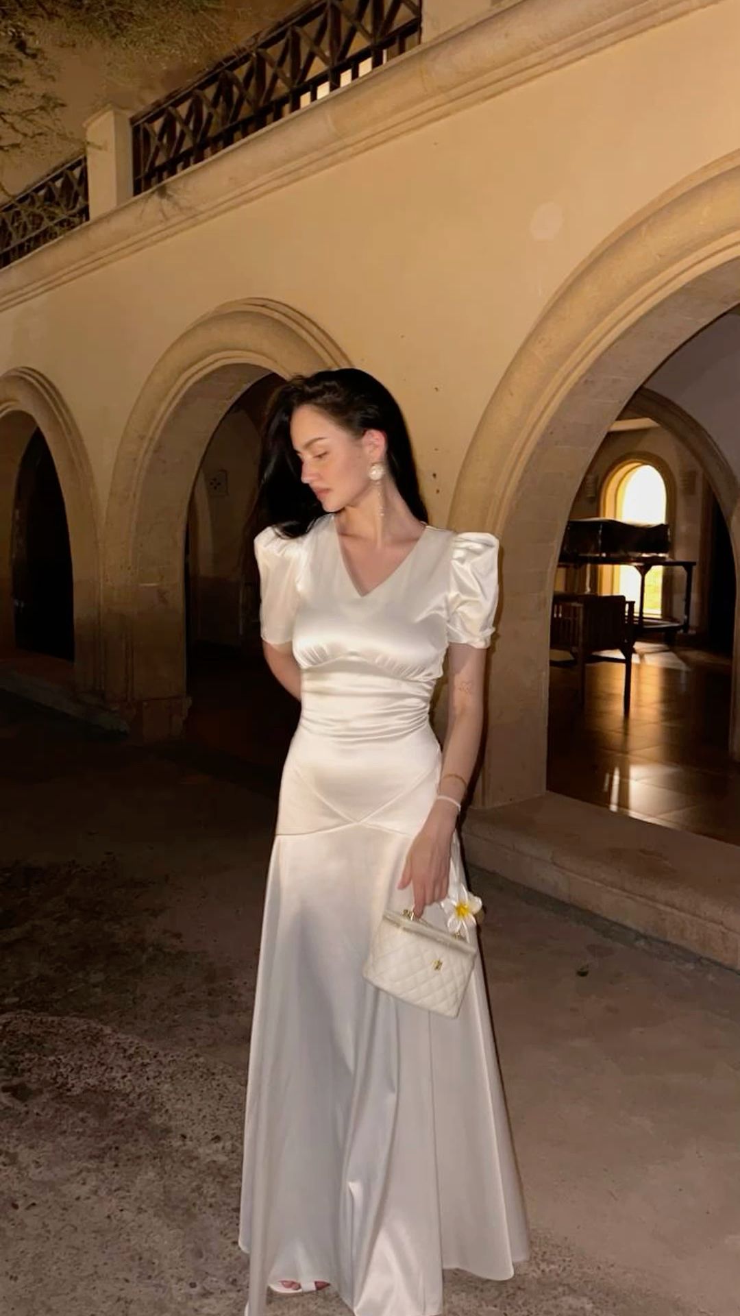White Long Prom Dress, Elegant Evening Party Dress