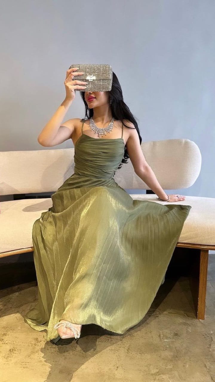 Green A Line Long Prom Dress Formal Party Dress