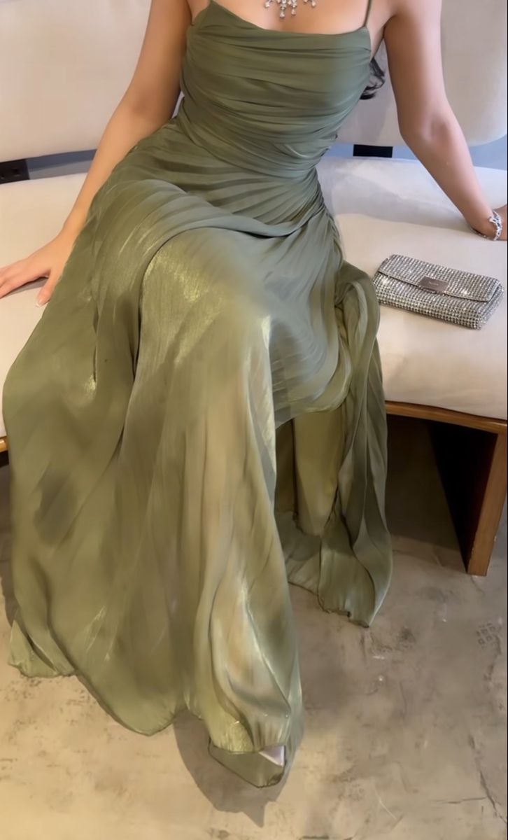 Green A Line Long Prom Dress Formal Party Dress