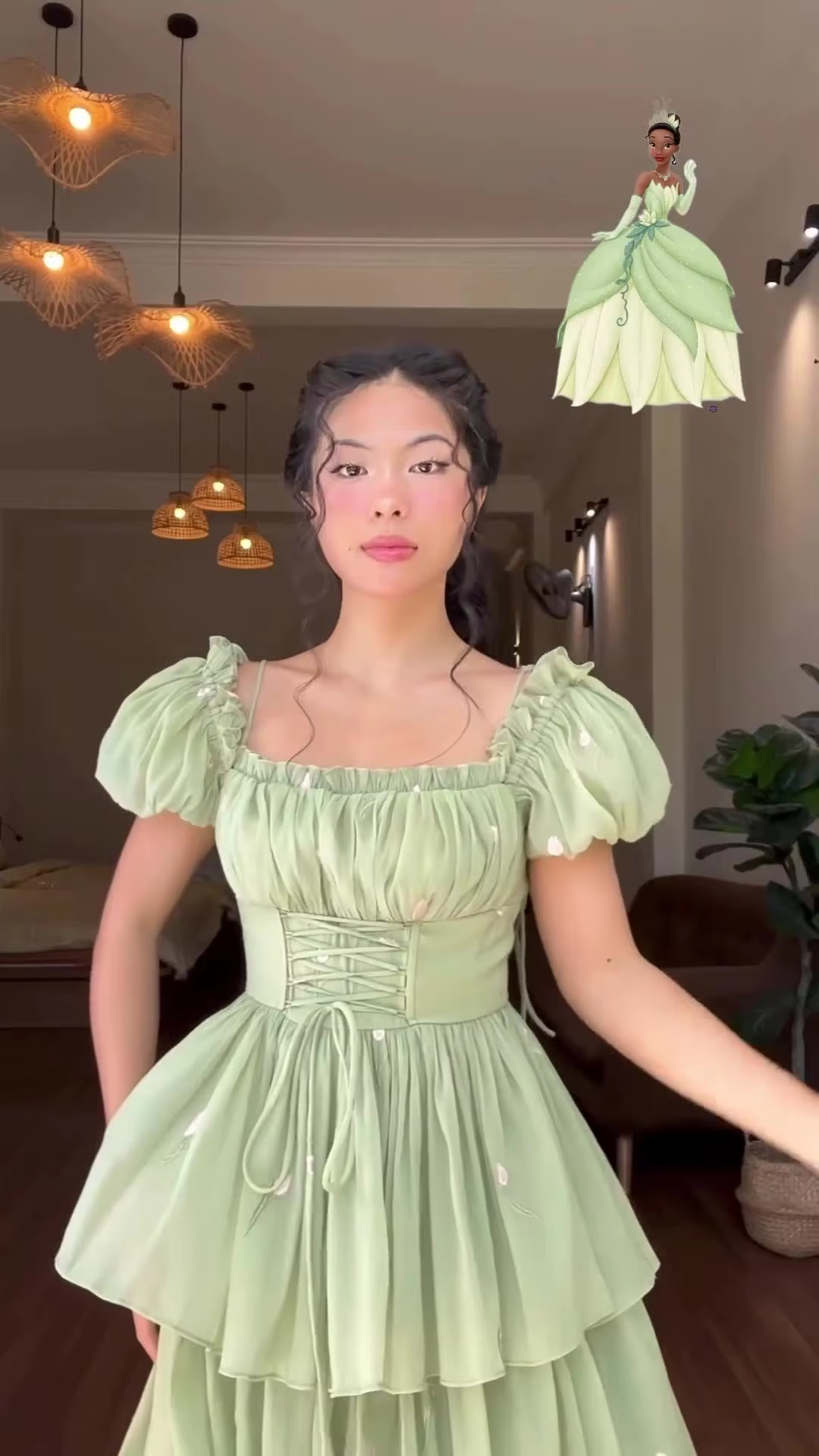 Green a-line elegant party prom formal evening dress