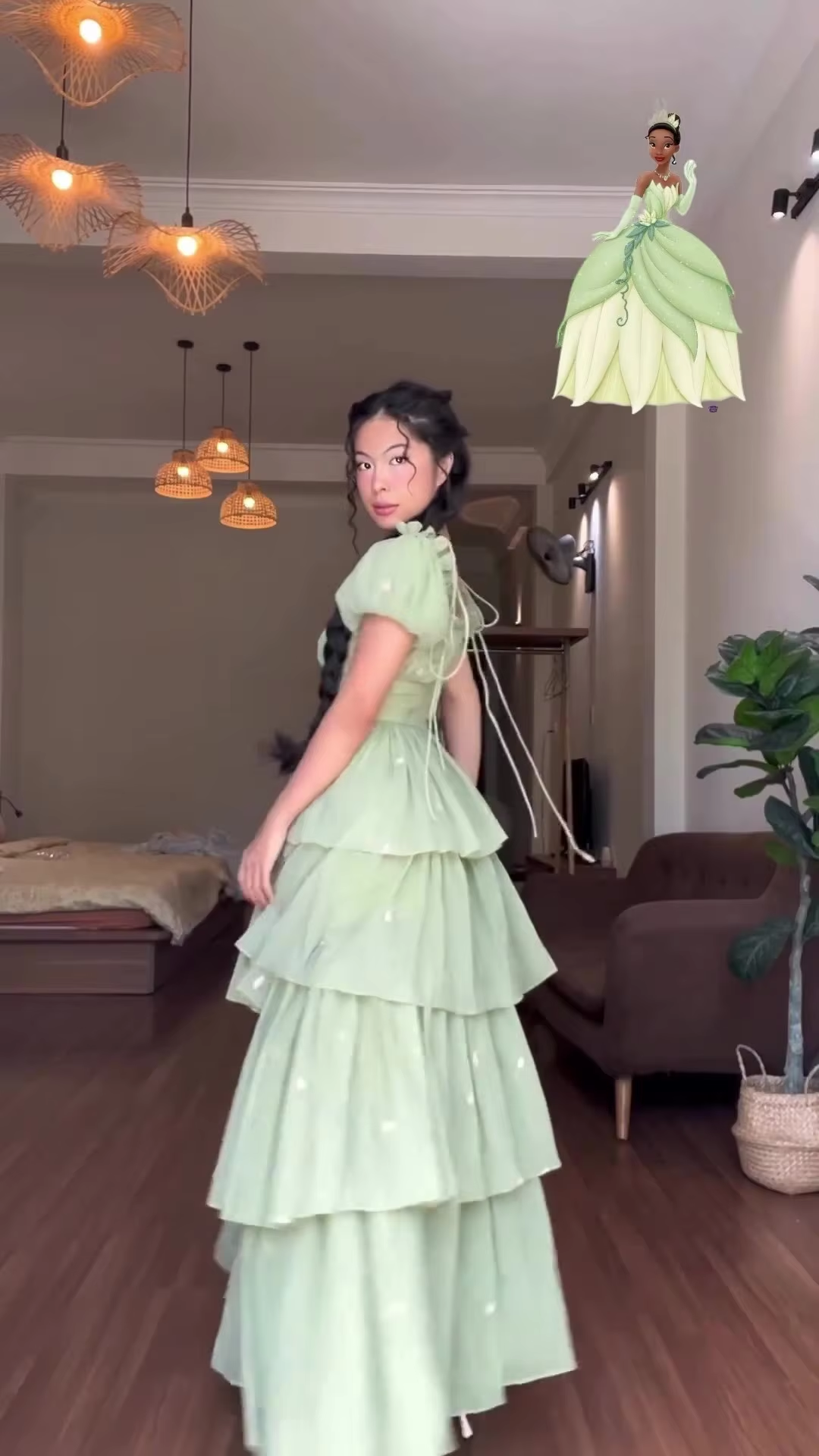 Green a-line elegant party prom formal evening dress