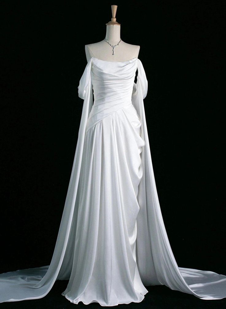Elegant Satin Prom Dress, Draped Bodice Formal Evening Dress