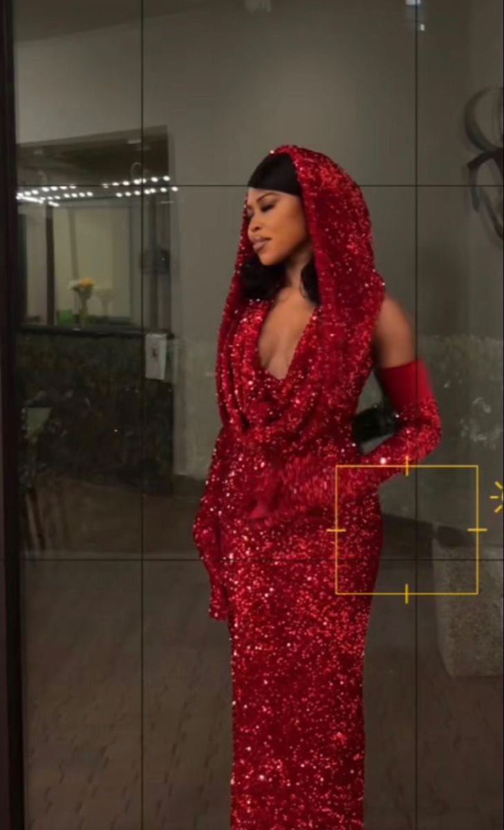 Charming Red Sequin Sheath Prom Dress,Red Evening Dress