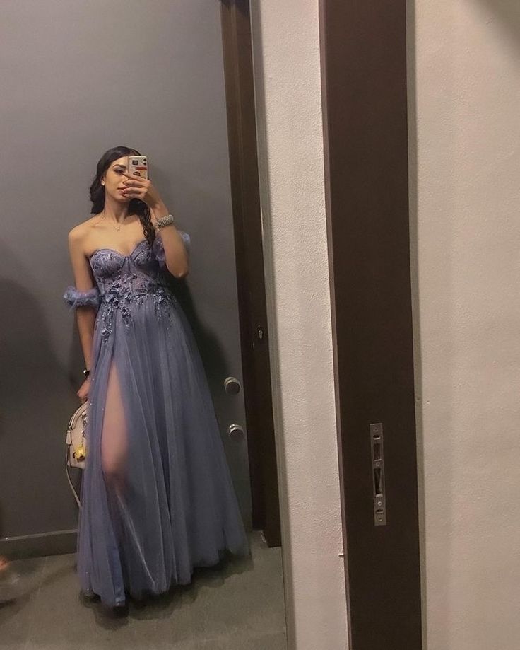 A Line Evening Dress Tulle Long prom dress