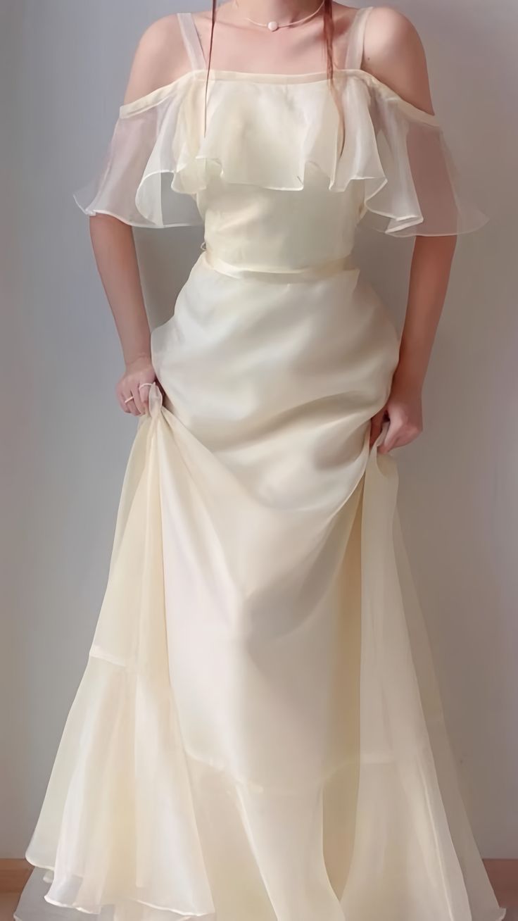 Off White Organza Sheath Long Prom Dress Evening Dress