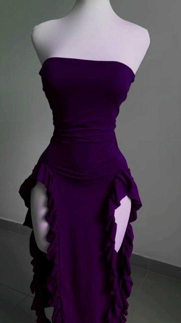 Strapless Sheath Midi Length Ruffle Prom Dress Sexy Evening Dress