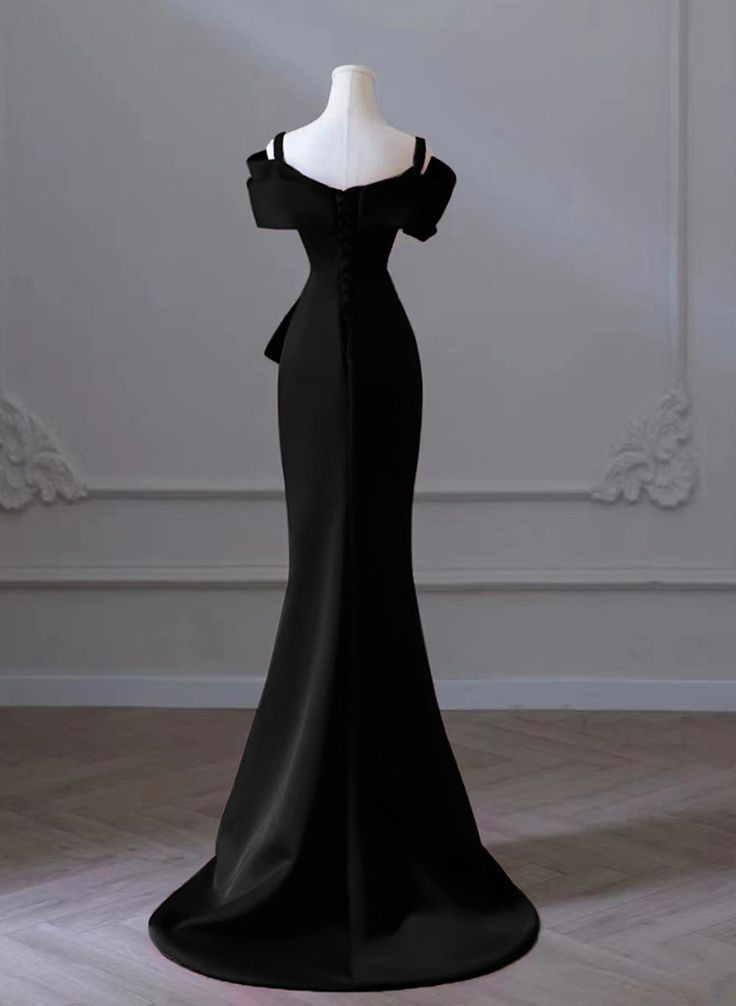 Mermaid Sweetheart Off Shoulder Prom Dress, Satin Evening Dress