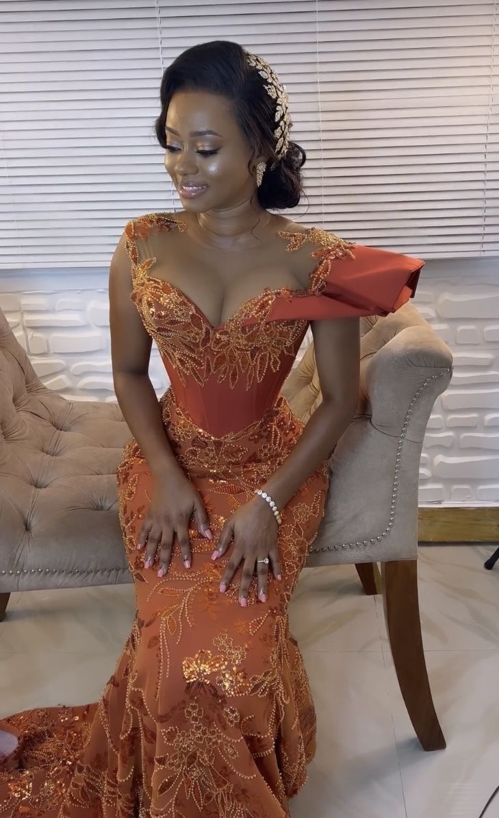Elegant African Dress Long Prom Dresses Mermaid Evening Dress