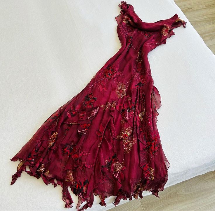 Elegant Burgundy Chiffon Long Prom Dress,Evening Gowns