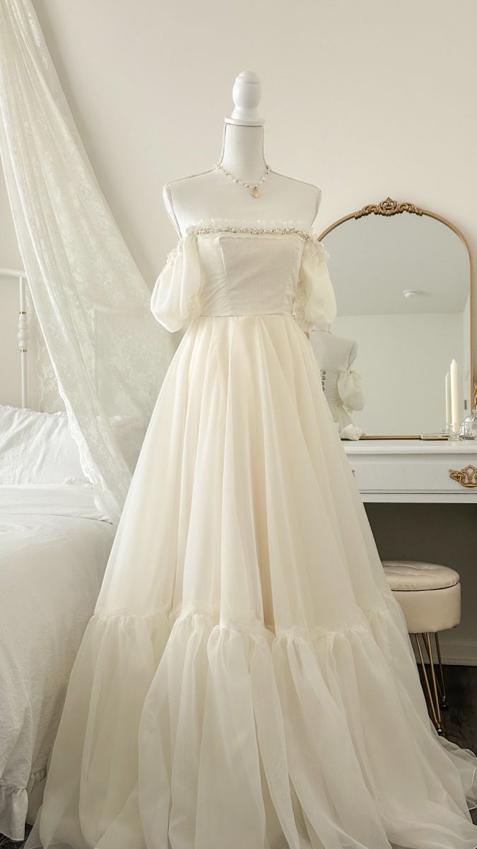 Elegant Off Shoulder Prom Dress, Princess Evening Dress