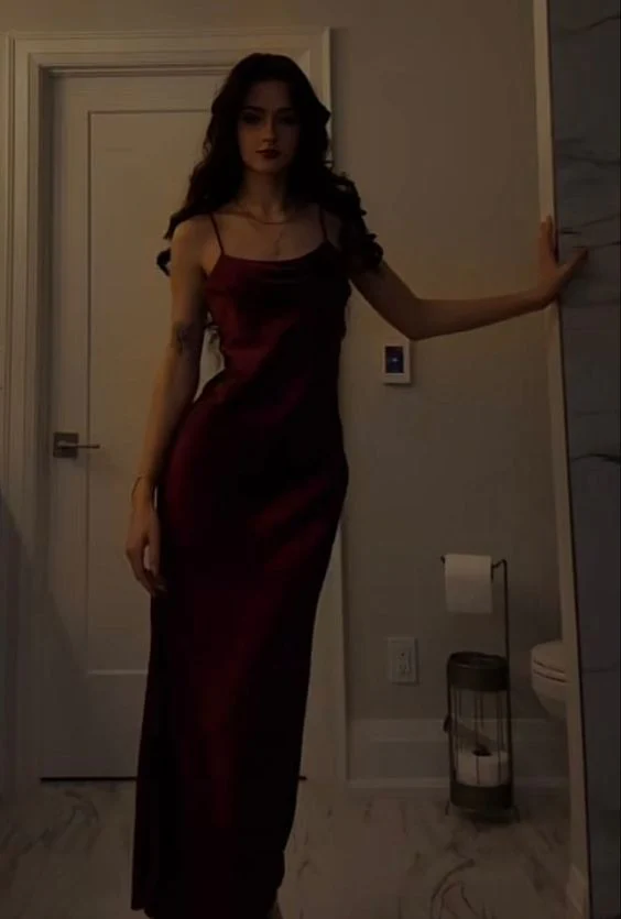 Modest Mermaid Straps Burgundy Prom Dress