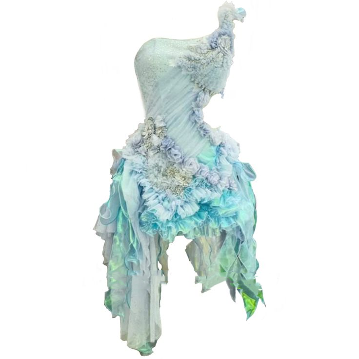 Elegant Blue One Shoulder Tulle Flowers Short Prom Dress Formal 8th Grade Homecoming Dress