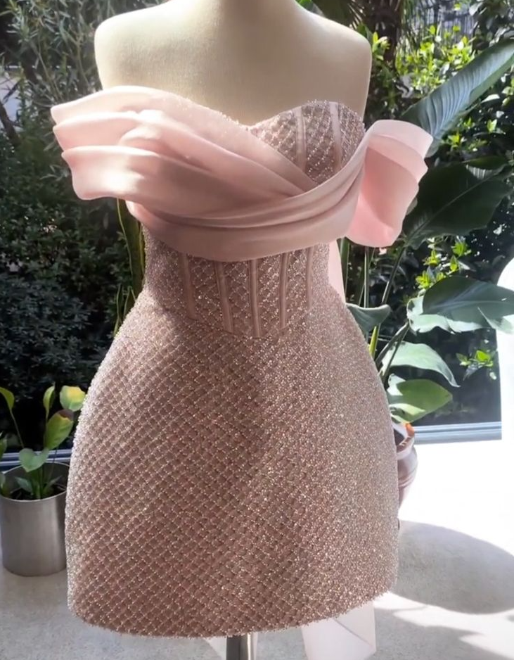 Pink Short Prom Dress Birthday Party Dress Homecoming Dress