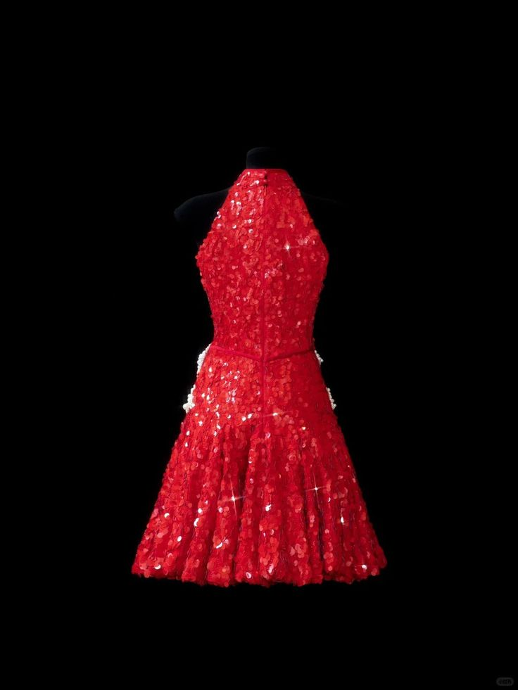 Pretty Red Sequin Beaded A Line Short Graduation Homecoming Dress 18th Birthday Outfits