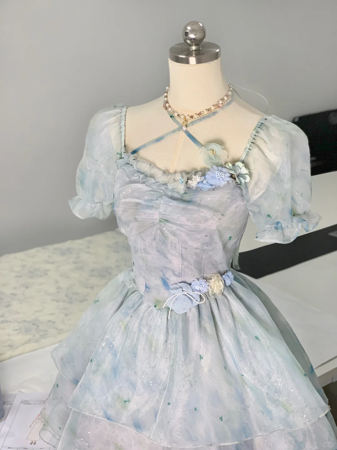 Pretty Blue A Line Layered Short 16th Birthday Outfits Formal Homecoming Dress