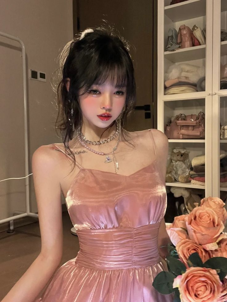 Classy A Line Spaghetti Strap Pink Organza Homecoming Dress Cocktail Dress