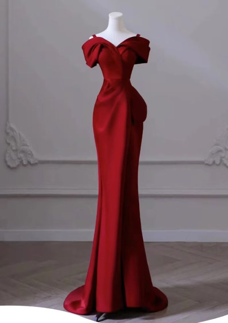 Elegant Red Evening Dress Women's Dress High-end Elegant Dress