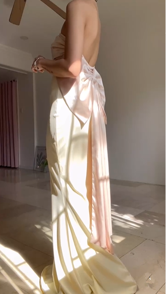 Classy Strapless Satin Mermaid Evening Dress With Bow,Long Party Prom Dress