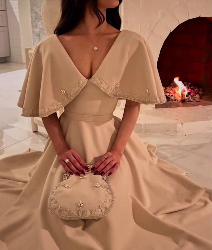 Elegant A line Prom Dress,Ivory Evening Dress Formal Prom Gown