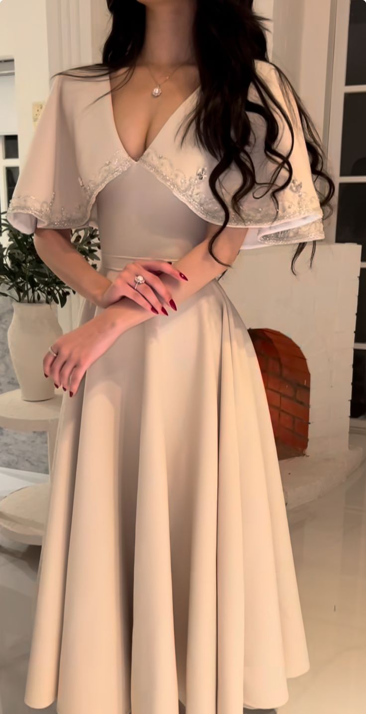 Elegant A line Prom Dress,Ivory Evening Dress Formal Prom Gown