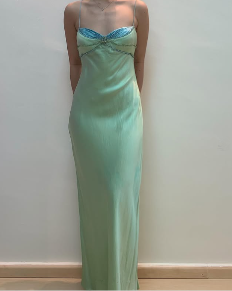 Fashion Green Straps Sheath Party Evening Gown Sweetheart Prom Dress With Beading