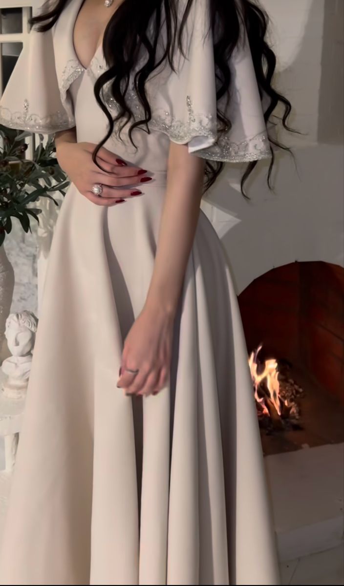 Elegant A line Prom Dress,Ivory Evening Dress Formal Prom Gown