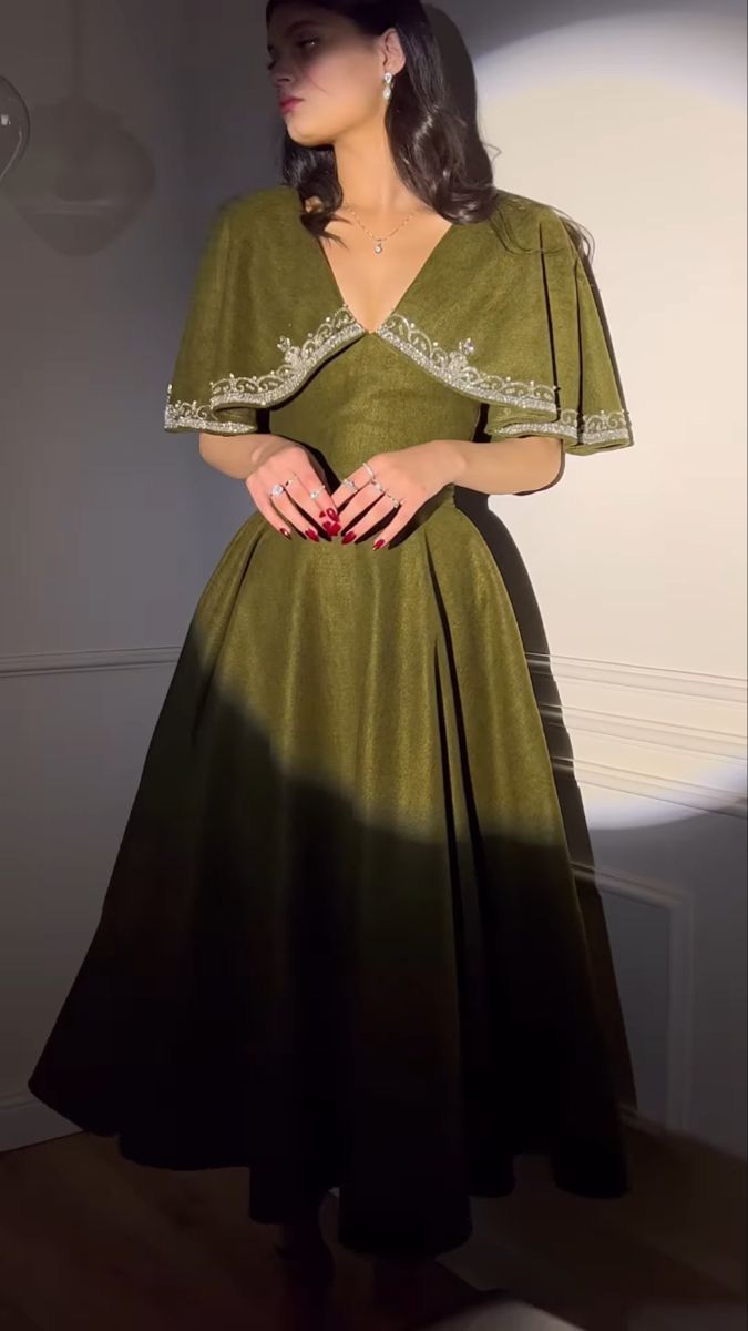 Elegant A line Prom Dress,Green Evening Dress Formal Prom Gown