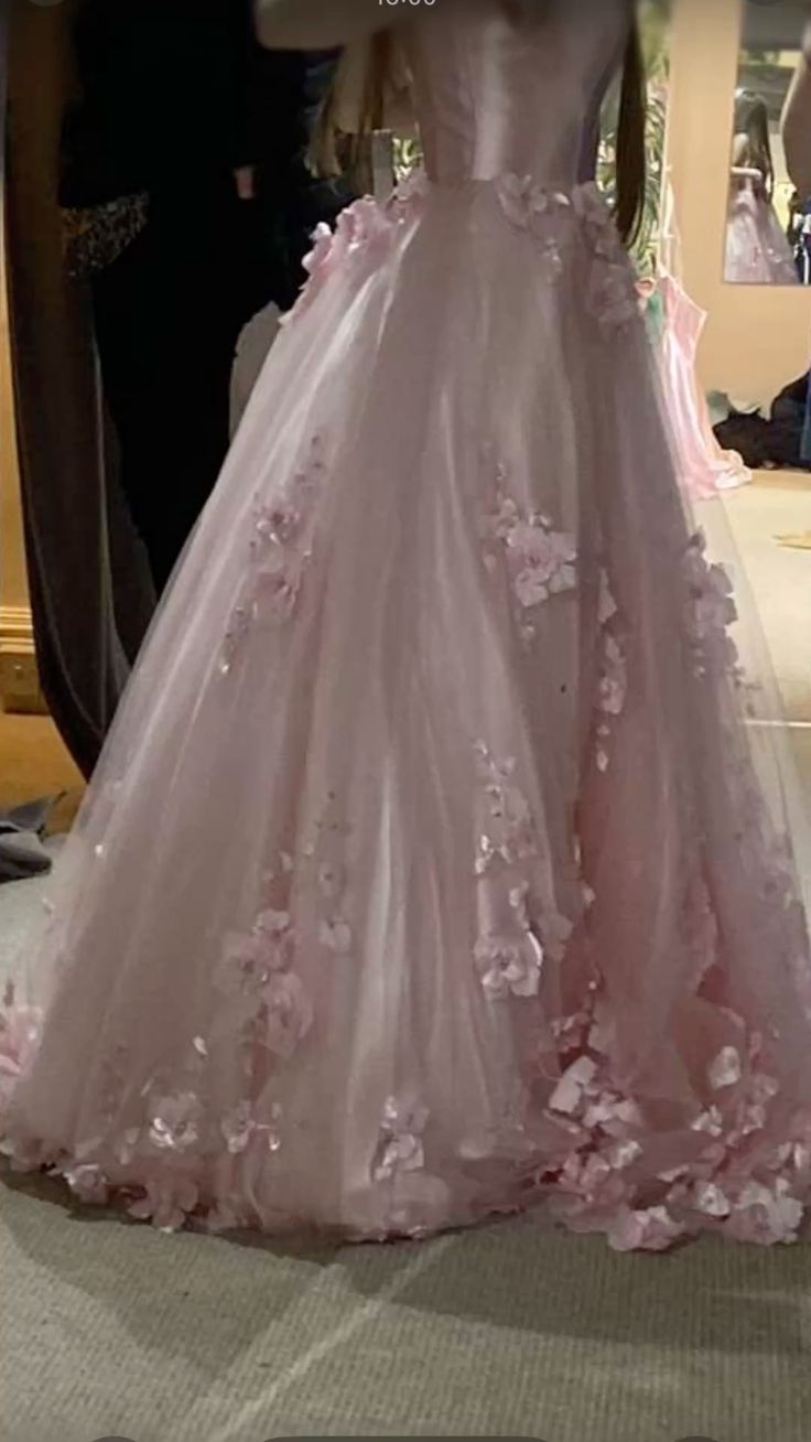 Pink Tulle Prom Party Dress Graduation Dress Evening Dress Birthday Dress