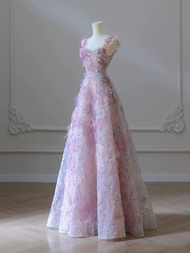 A Line Long Sleeveless Prom Dress Beautiful Evening Dresses