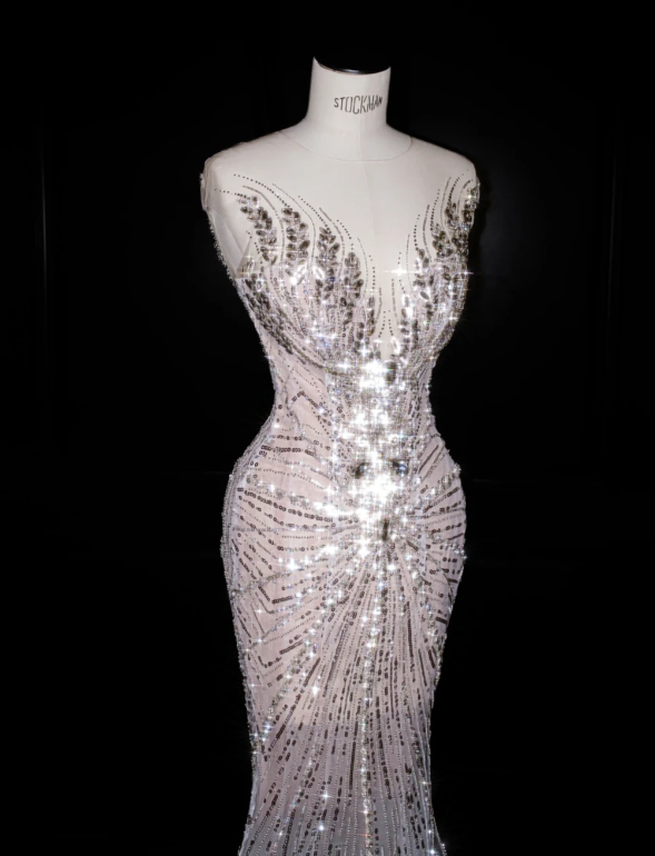Sexy Mermaid Sequin Prom Party Dress Luxurious Evening Dress