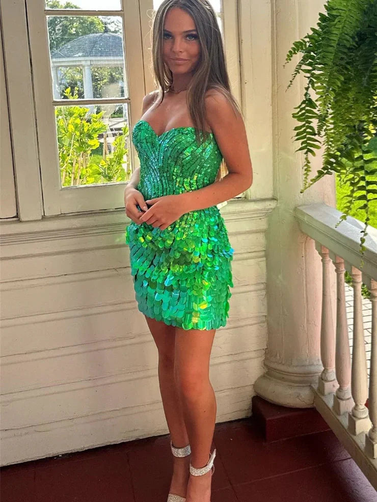 Hot Sheath Sweetheart Hot Pot Sequins Short Homecoming Dress