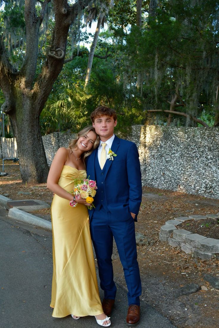 Yellow Spaghetti Straps Long Prom Dress With Slit