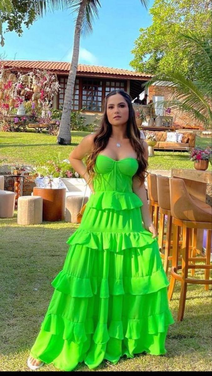 Sweetheart Green A-Line Prom Dresses,Floor Length Ruffles Evening Gown