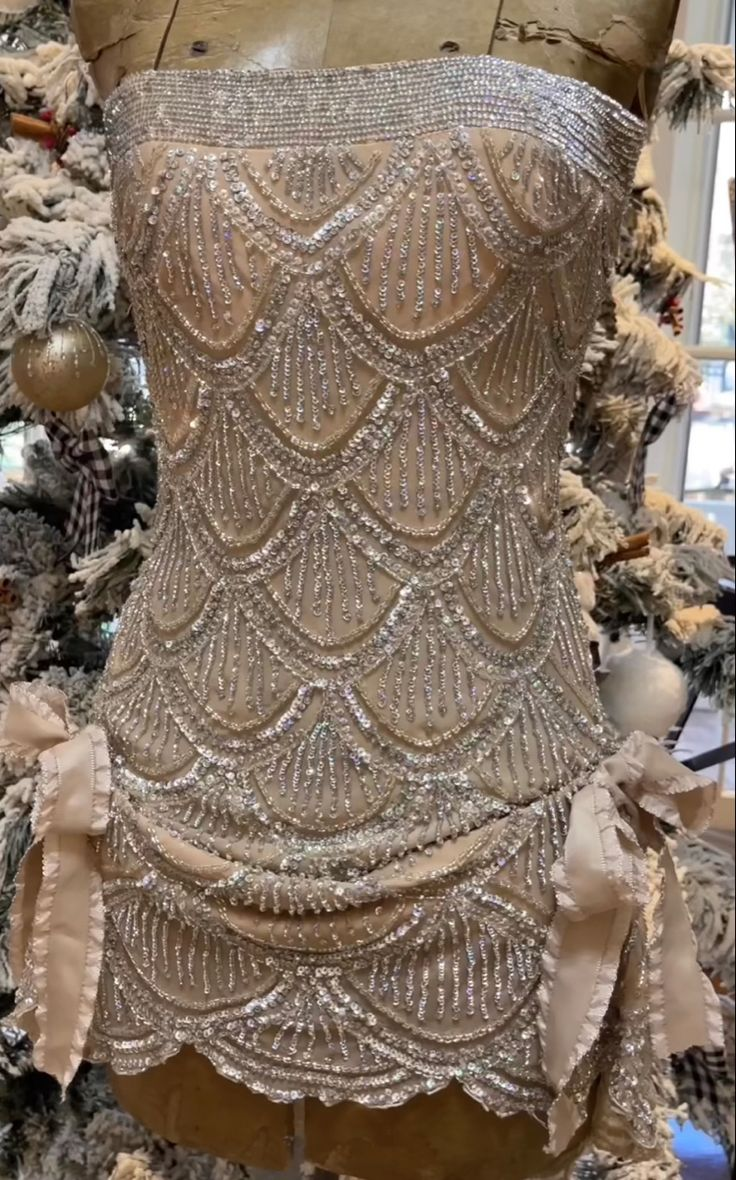 Vintage Strapless Sequin Beaded Cocktail Dress Champagne Sheath Grade Homecoming Dress Birthday Outfits