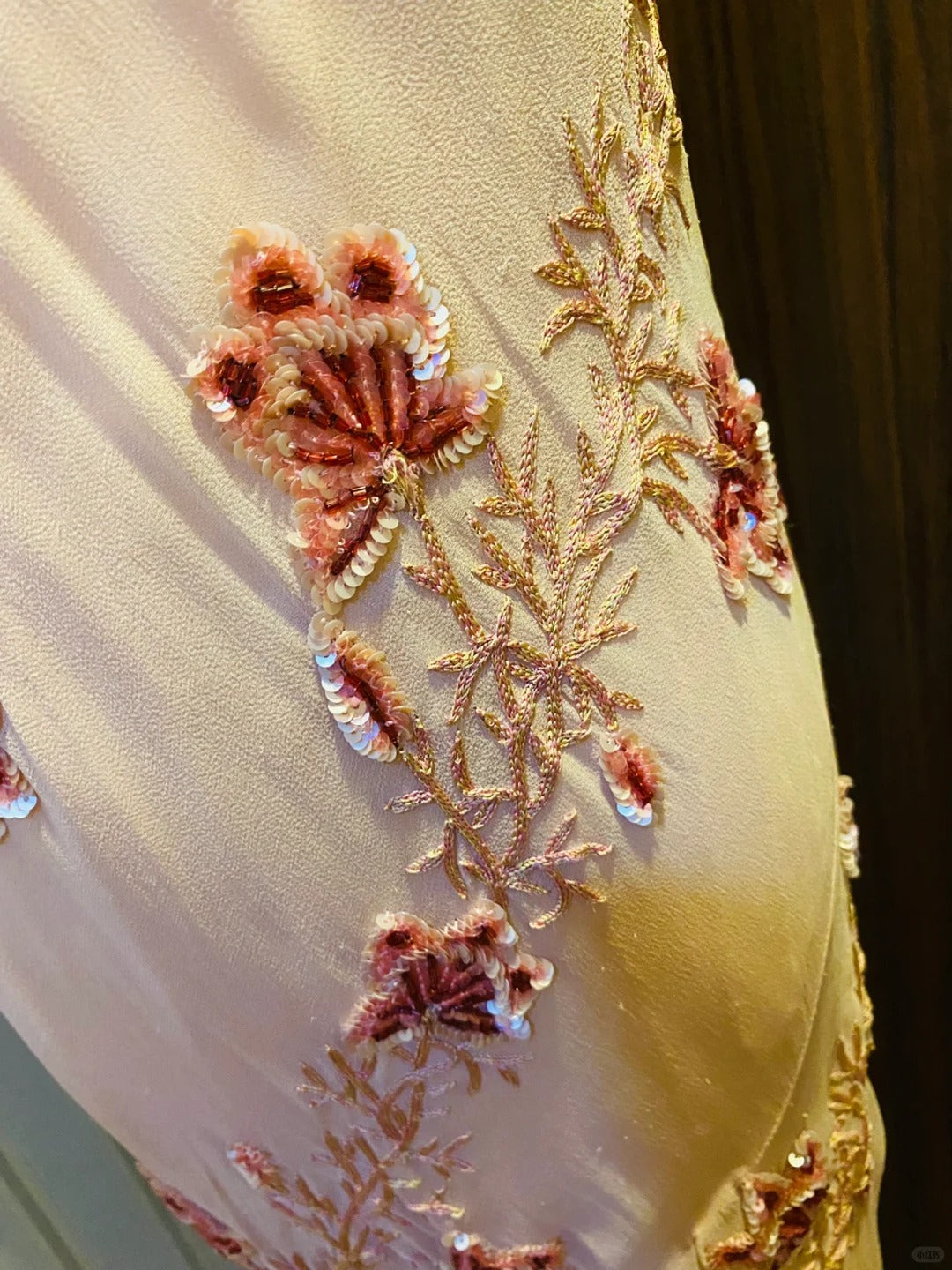 Sweet Pink Sequined Beaded Halter Chiffon Long Prom Dress Evening Dress