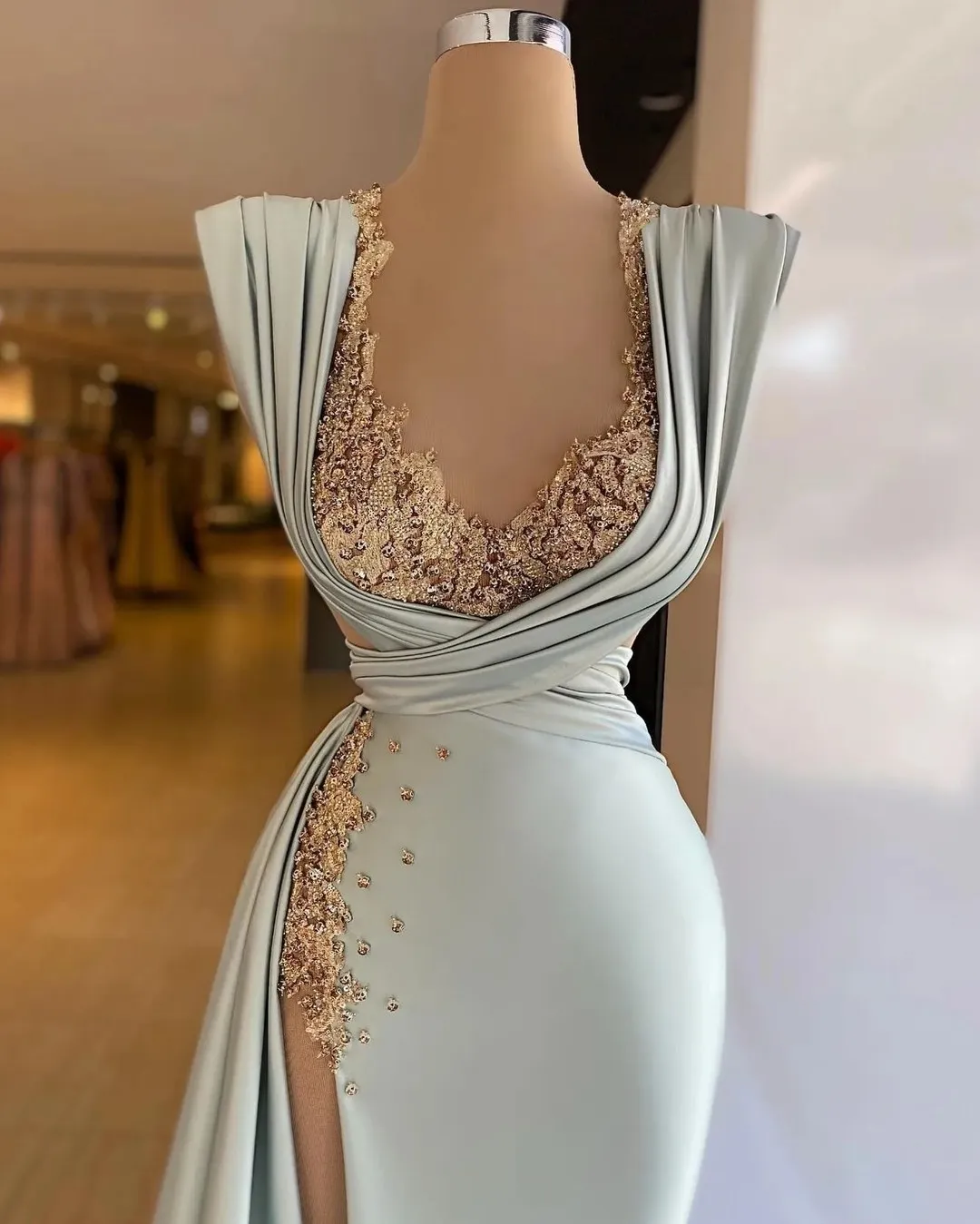 Stunning Mermaid Prom Dress With Hight Split New Arrival Evening Dress African Wedding