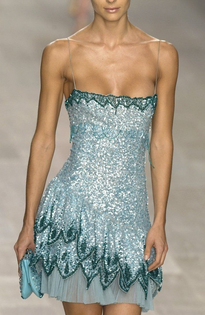 Vintage Blue Sequin Sheath Cocktail Dress Homecoming Dress