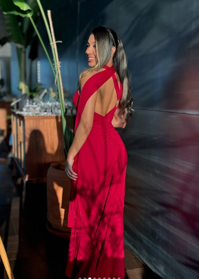 Burgundy One Shoulder Satin Long Party Evening Dress