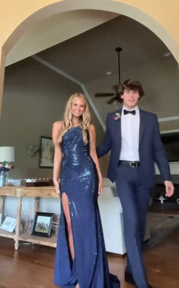Royal Blue Sequin Long Prom Dress With Split Evening Dress Birthday Dress
