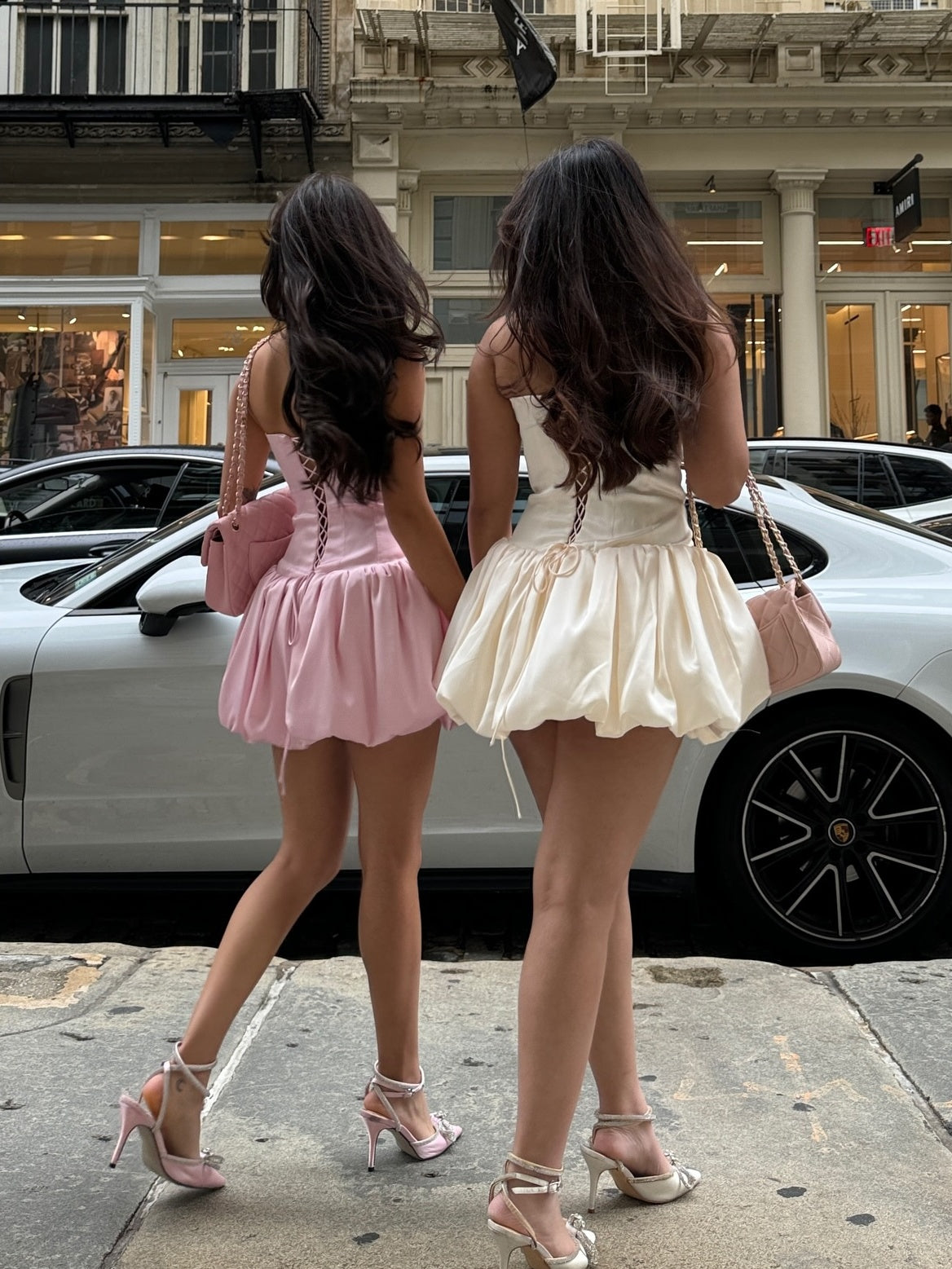 Pretty A Line Strapless Pink Satin Short Homecoming Dress with Criss Cross Back