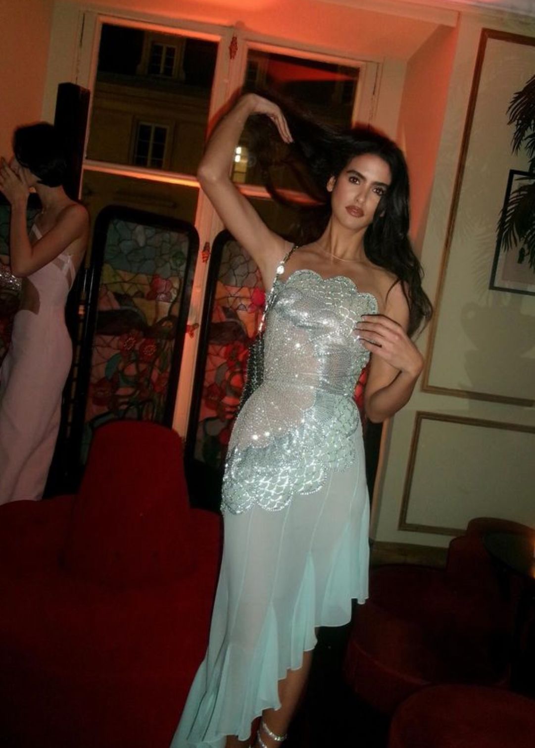 Elegant Mermaid Strapless Chiffon Light Blue Prom Dress Formal Evening Dress