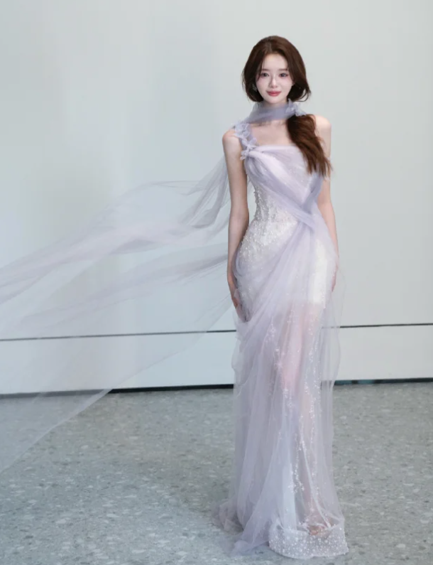 Lilac Mermaid Prom Party Dress Birthday Dress Evening Dress