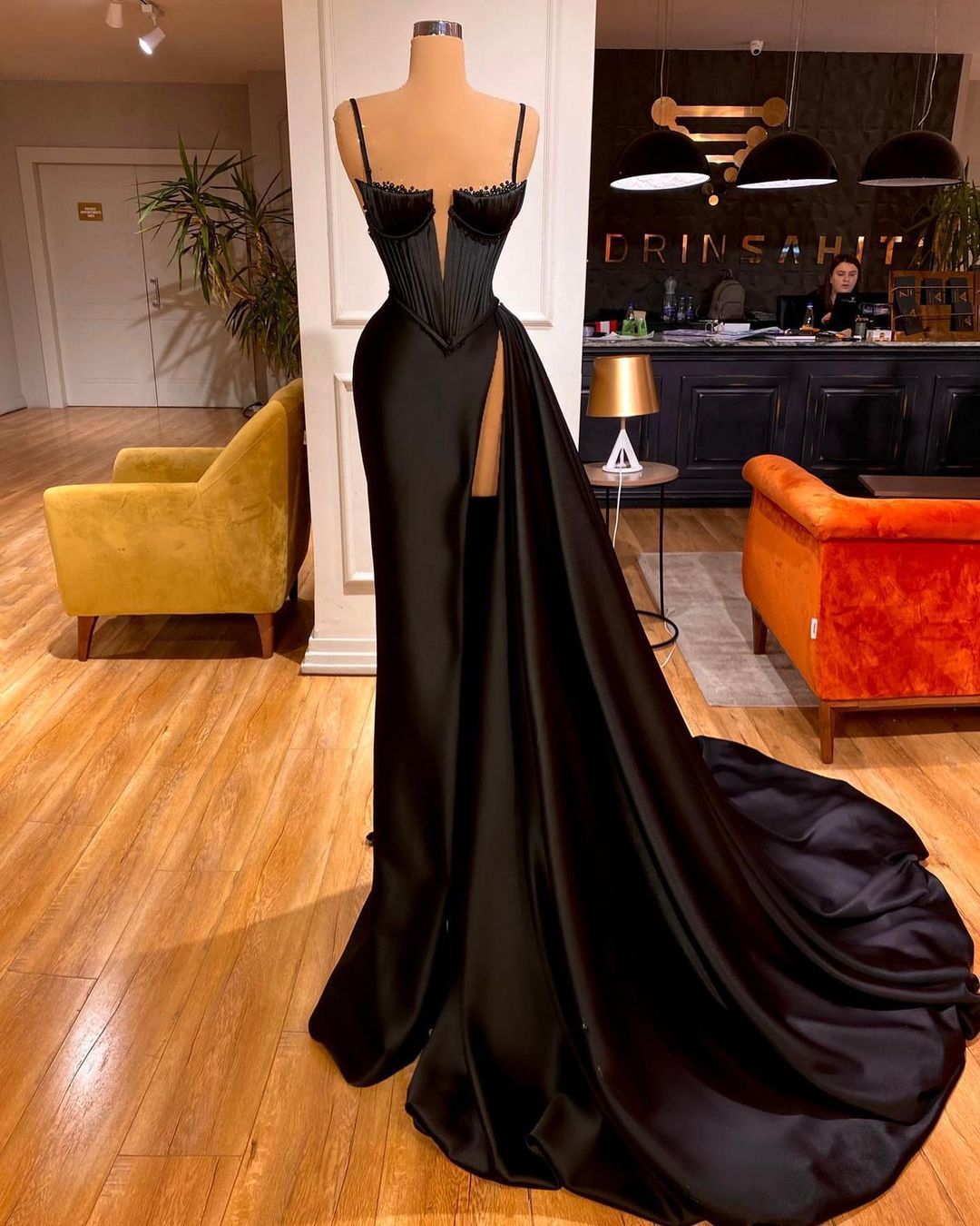 Black Sheath long Evening Dresses, Prom Party Dresses