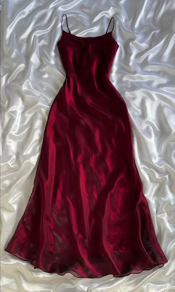 Burgundy A Line Long Party Dress Fashion Prom Dress