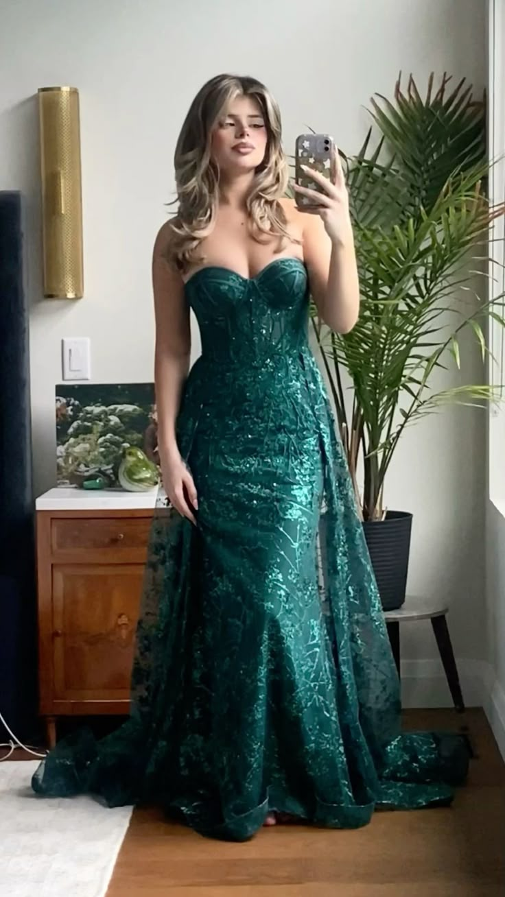Sweetheart Neck Emerald Green Prom Dress Sexy Mermaid Graduation Dress Evening Dress