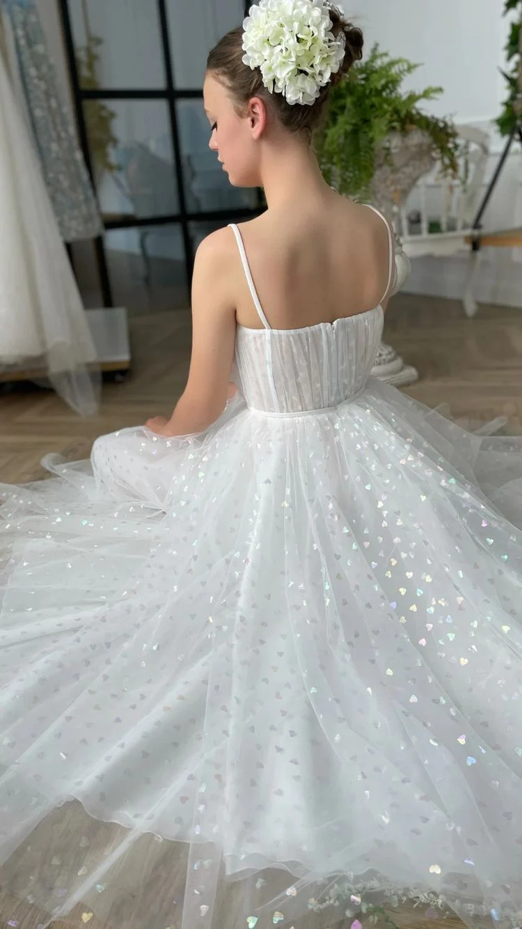 Spaghetti Straps Tea Length Prom Dress , Lovely Party Dress